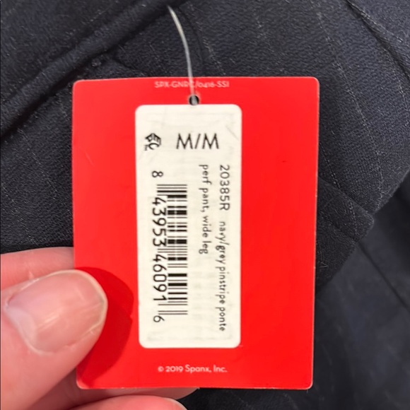 NWT SPANX Blue and Gray Ponte Perfect Pant Wide Leg Trousers Medium - Picture 7 of 9